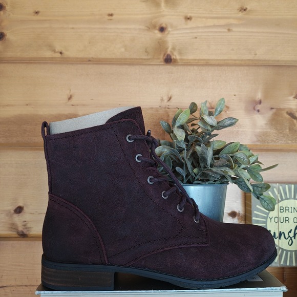 Earth Janel Burnished Suede Leather Lace-Up Combat Ankle Boot A613333 Wide Sz 9 - Picture 3 of 10